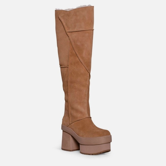 Ugg New Heights Platform Xtra Chestnut Boots - Picture 4 of 16